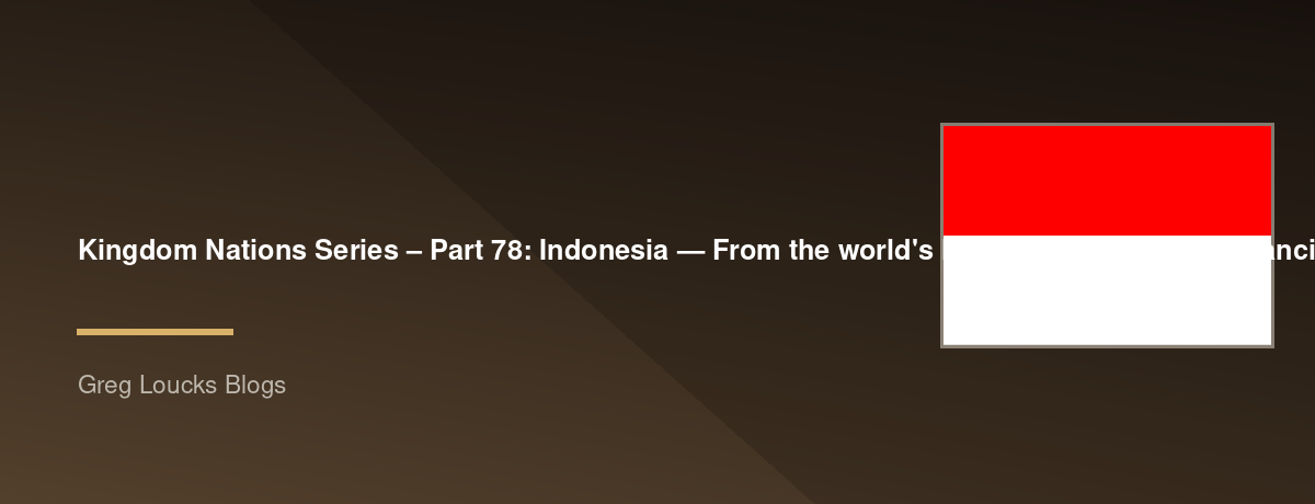 🌎 Kingdom Nations Series – Part 78: 🇮🇩 Indonesia — From the world's largest archipelago and ancient maritime kingdoms through the spread of Christianity and Islam, independence, and God's continuing work among more than 280 million people across over 1
