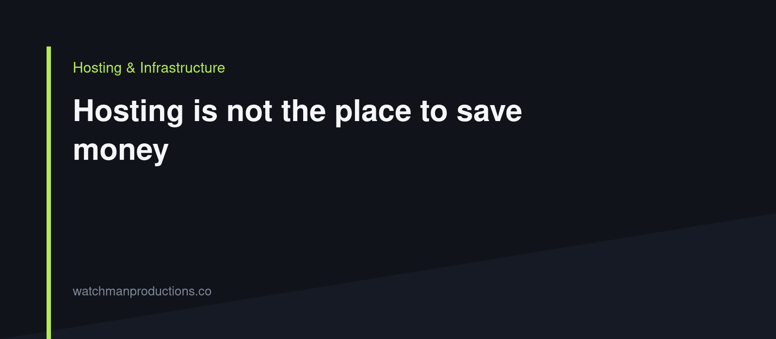 Hosting is not the place to save money