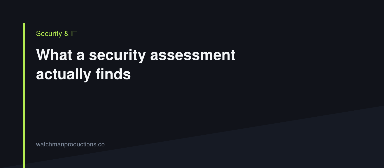 What a security assessment actually finds