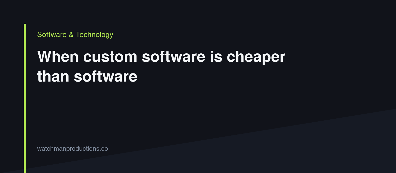 When custom software is cheaper than software